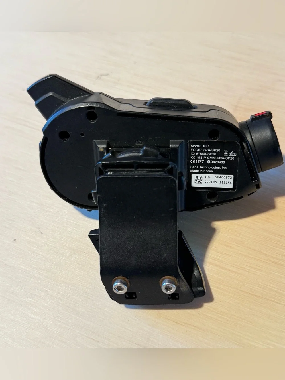 Sena 10C Blk w/Bluetooth Camera w/Clip MODULE ONLY “UNTESTED” No Charg Read Info